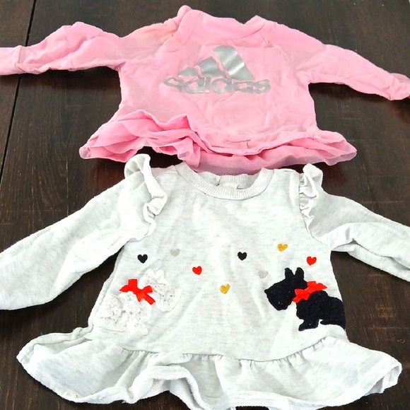 adidas Other - Adidas Pink Long Sleeve Baby Top Cute Dog Long Sleeve Baby Top
